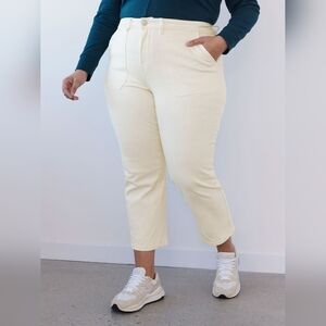 Penningtons Off White Straight Leg Jeans High Waisted Rise New NWT Ankle Crop 18